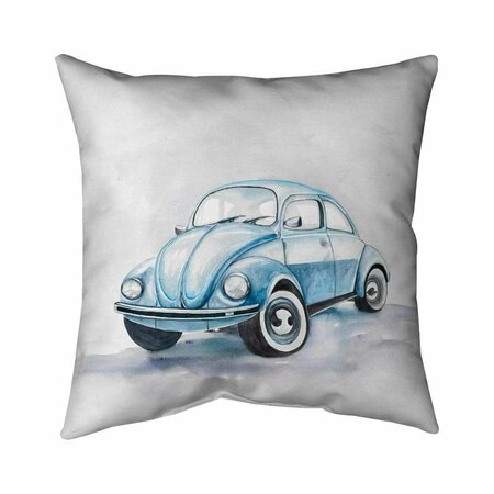 FONDO 20 x 20 in. Beetle Blue Car-Double Sided Print Indoor Pillow FO2791541